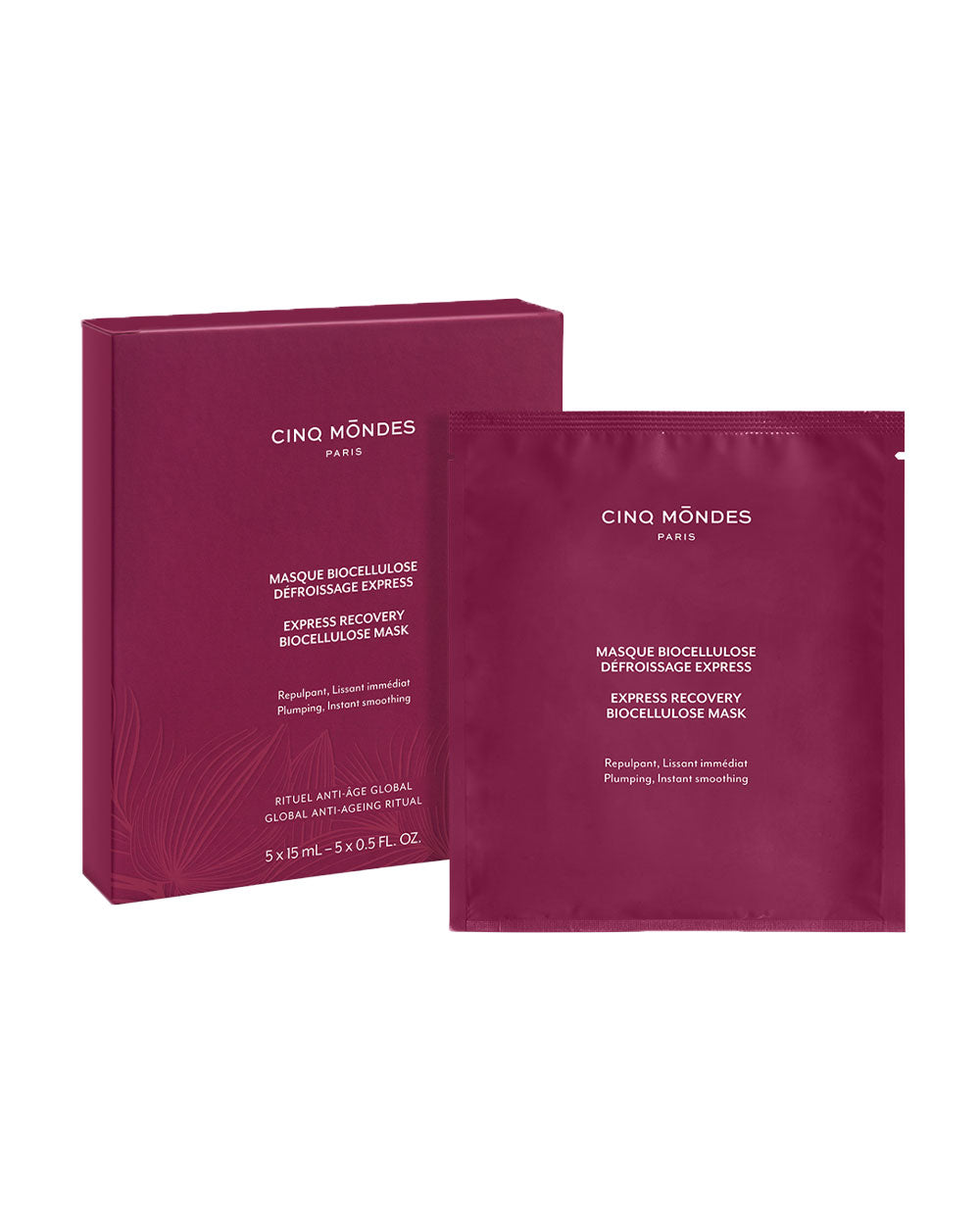 Cinq mondes Masque Biocellulose Défroissage Express