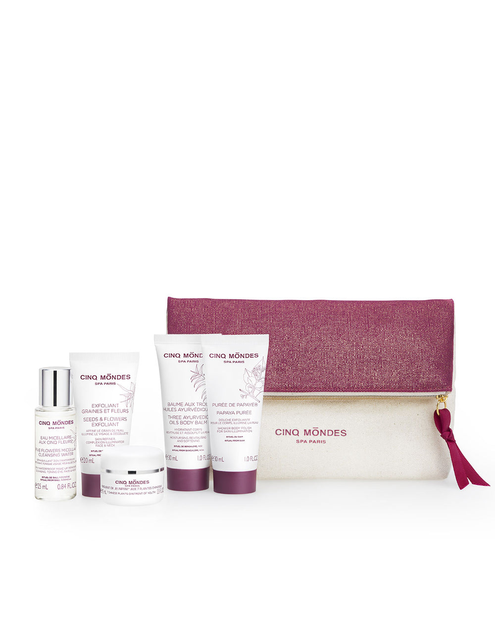 Cinq Mondes Beauty Rituals of the World Collection pouch